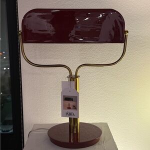 Burgundy and Gold Table Lamp